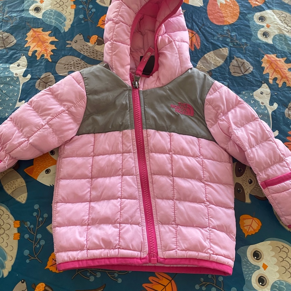The North Face Pink and Gray Hooded Jacket